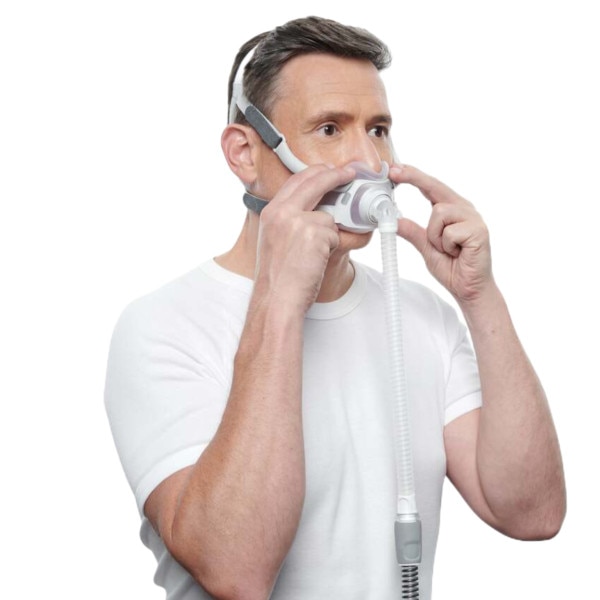 Man Using ResMed AirFit F40 Mask